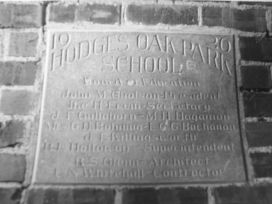 Hodges Oak Park cornerstone